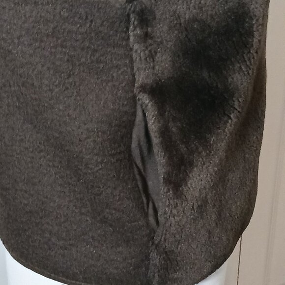 Banana Republic Brown Faux Fur & Fleece Zip Up Vest with Pockets Size S - Picture 6 of 10